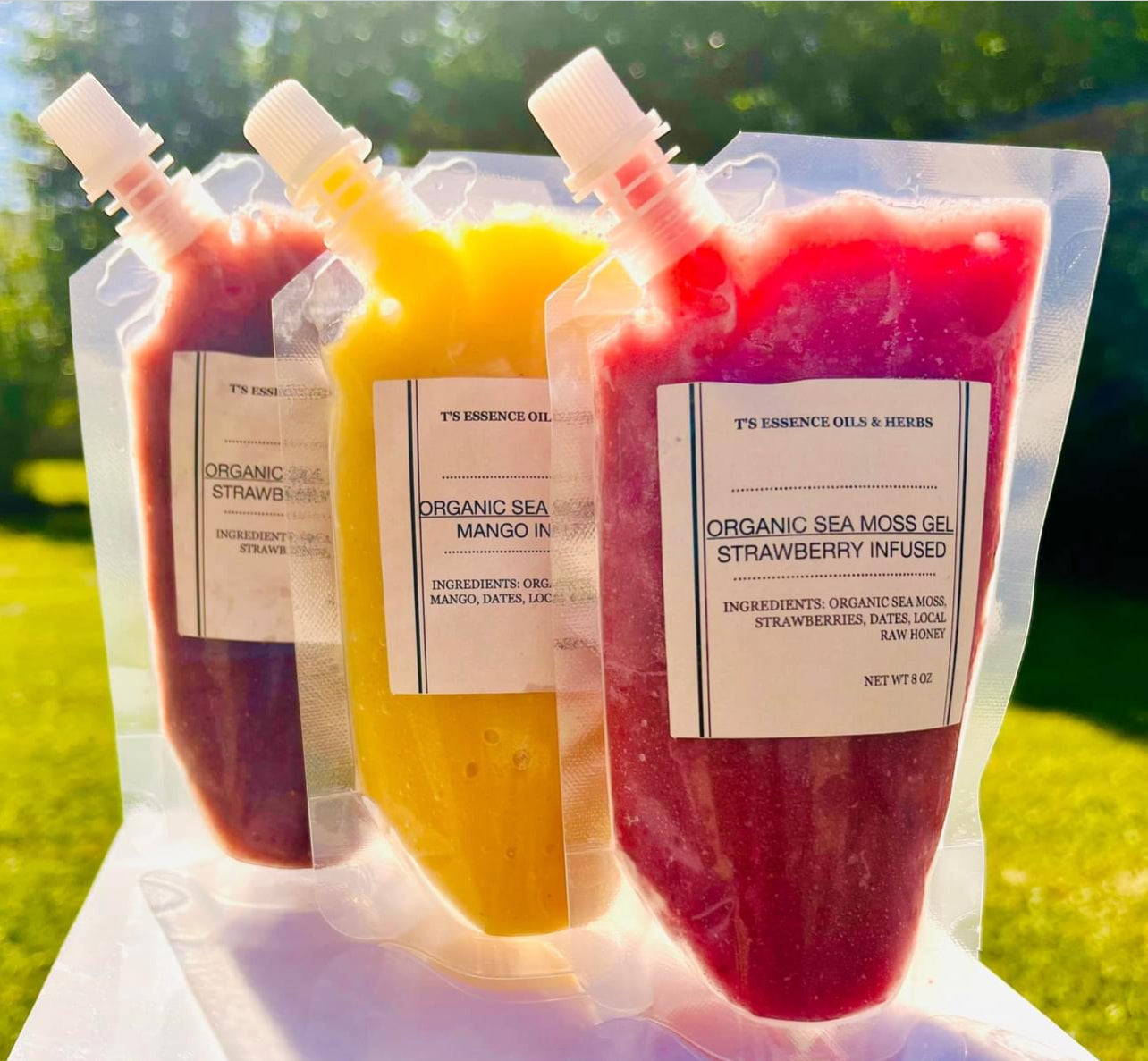 Sea Moss Gel - Purple Elderberry & Ginger, Mango, Strawberry- Local Pick Up Only