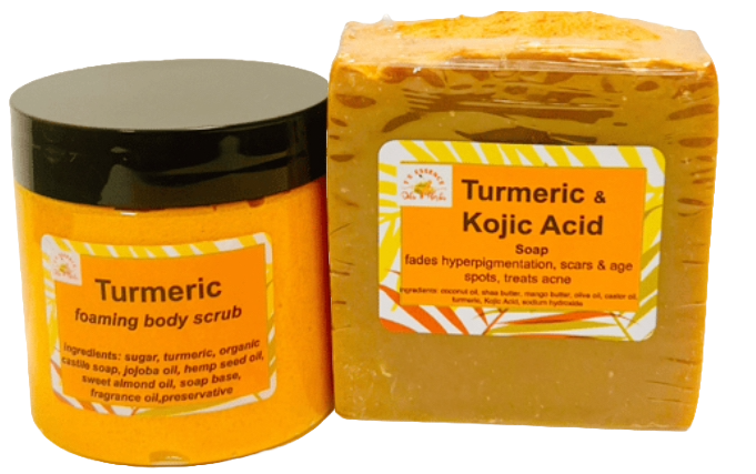 Turmeric Brightening Sugar Scrub & Turmeric/ Kojic Acid Brightening Soap