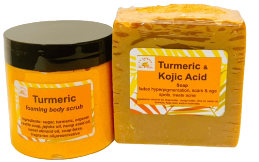 Turmeric Brightening Sugar Scrub & Turmeric/ Kojic Acid Brightening Soap