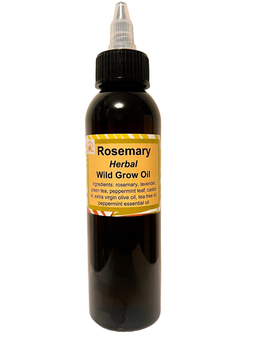 Herbal Hair Grow Oil - Rosemary Herbal Wild Grow Oil 4oz