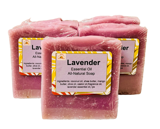 Natural Soap - Lavender Essential Oil Soap (5 bars)