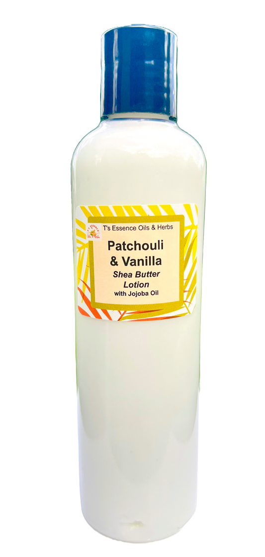 Shea Butter Lotion -Patchouli Vanilla with Jojoba Oil 8oz.